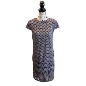 Suzi CHIN for Maggy Boutique Lace Crochet Sheath Dress Purple Size 8 formal